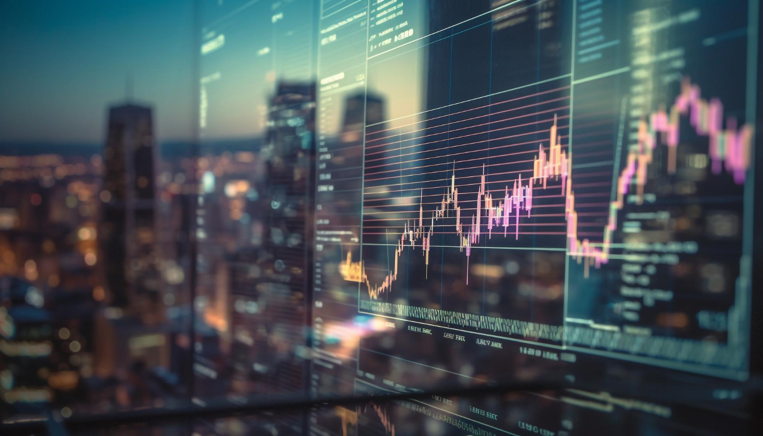 Professional trader looking at financial markets